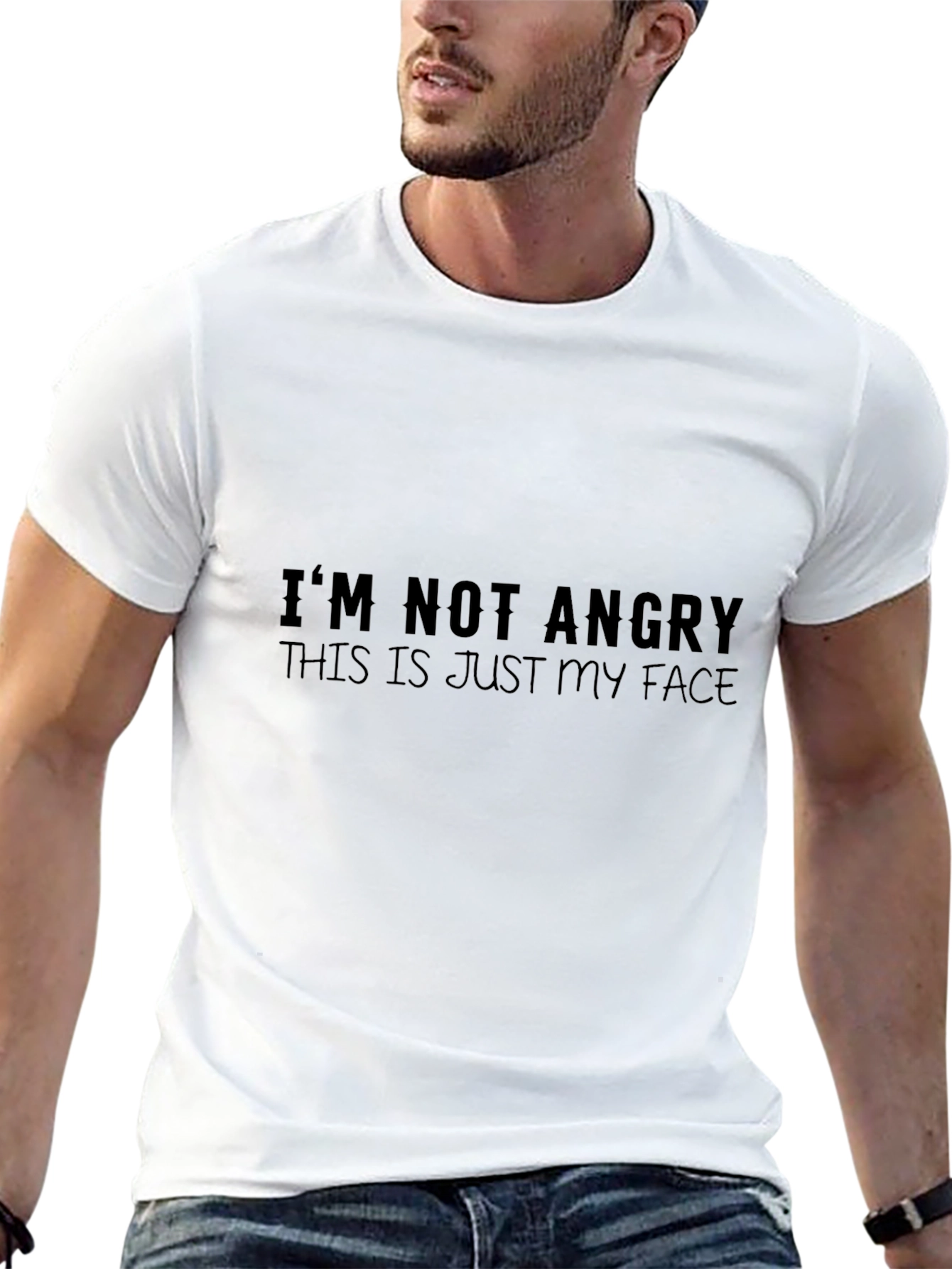 Funny Graphic Tee - Im Not Angry Face T-Shirt