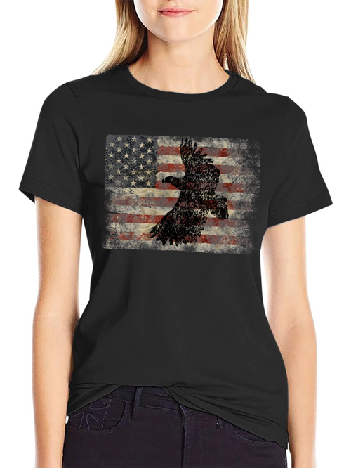 American Flag Eagle Graphic T-Shirt