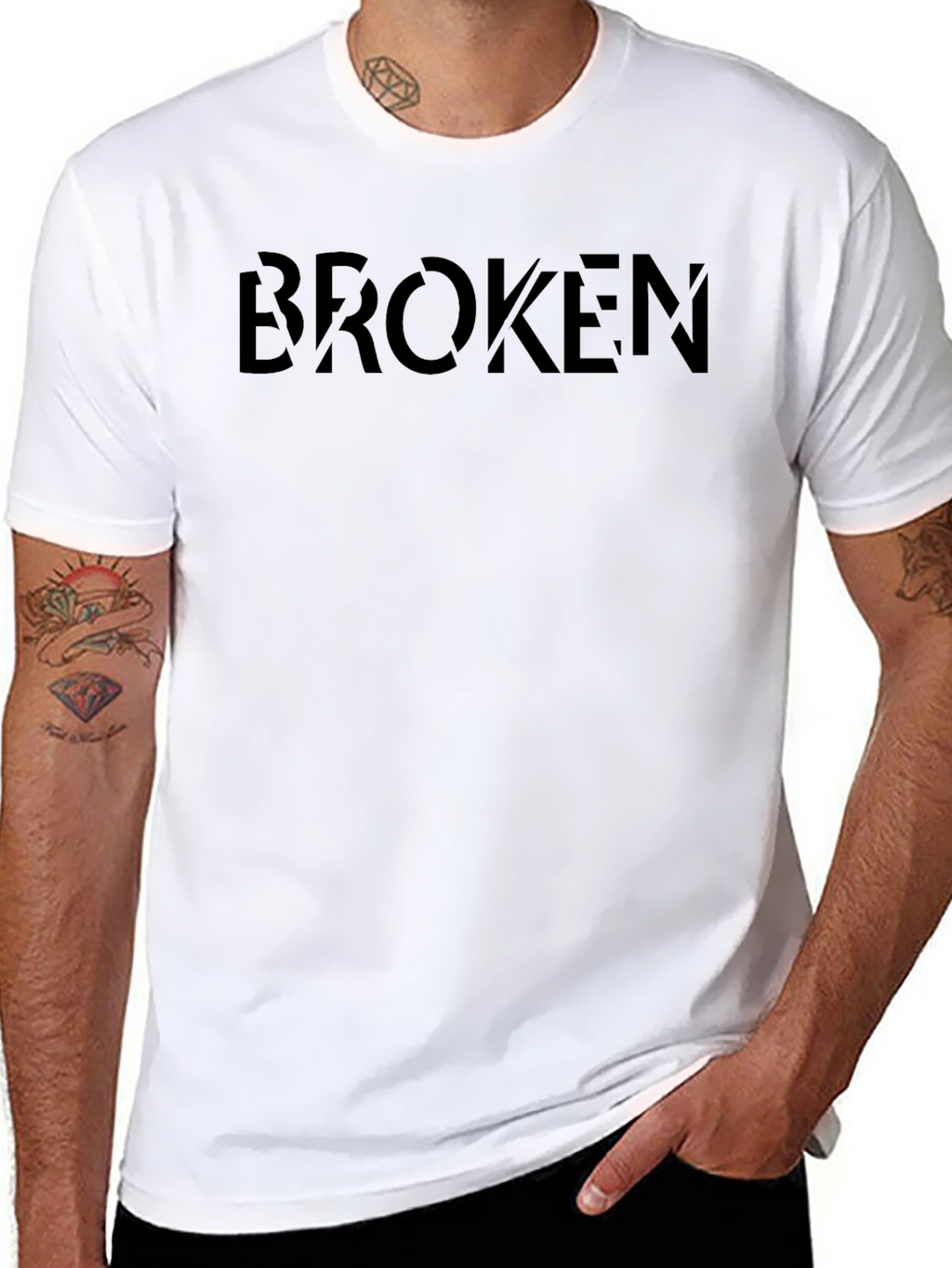 Broken Black Graphic T-Shirt - Modern Streetwear Style