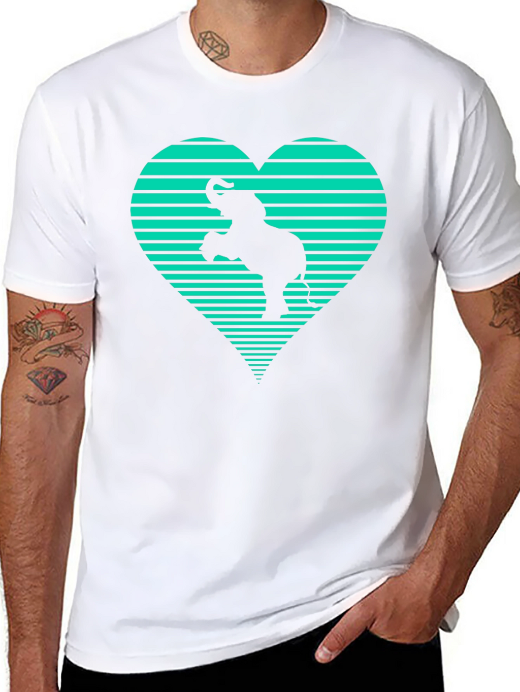 Elephant Heart Graphic Tee - Black