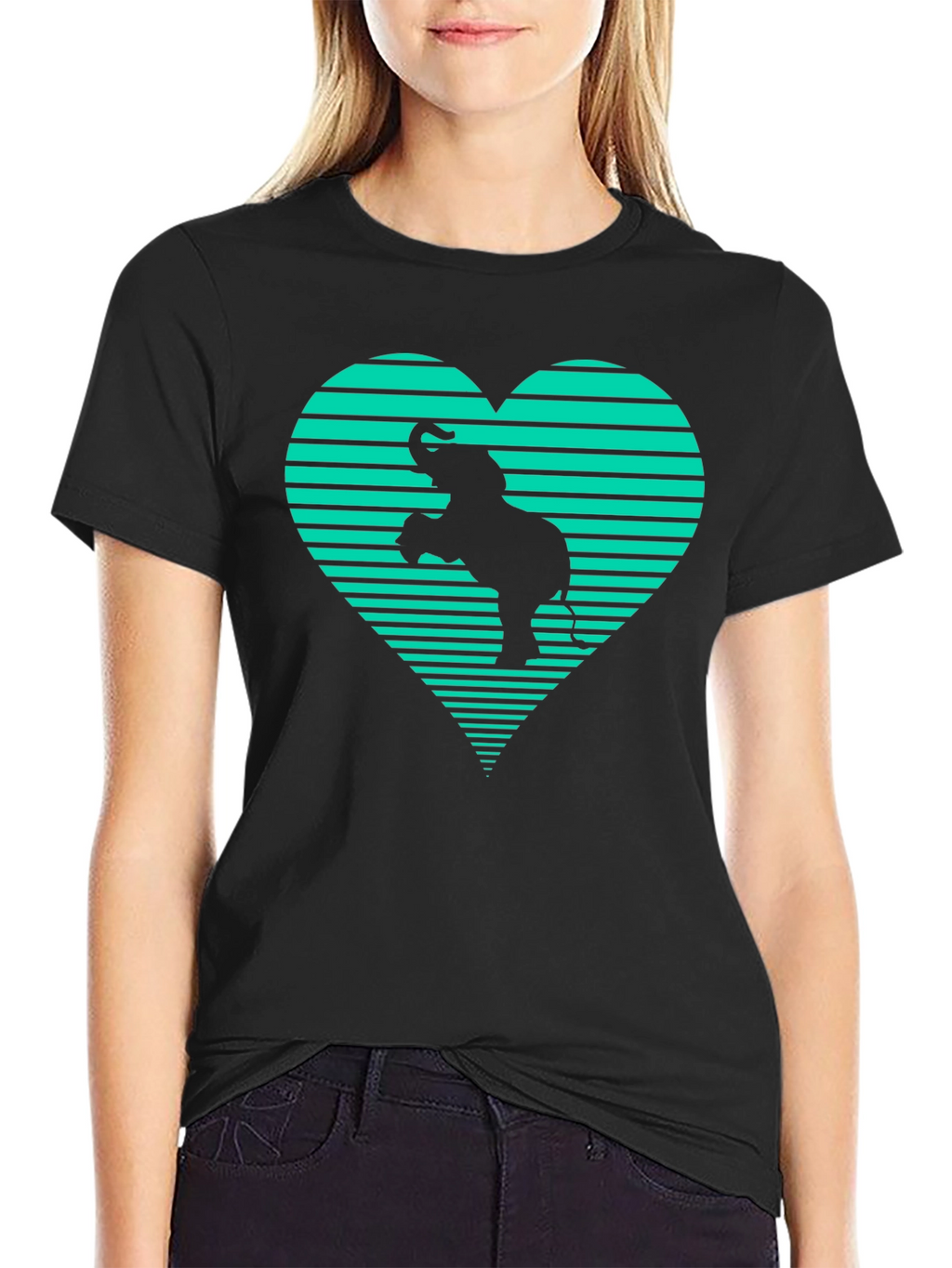 Elephant Heart Graphic Tee - Black