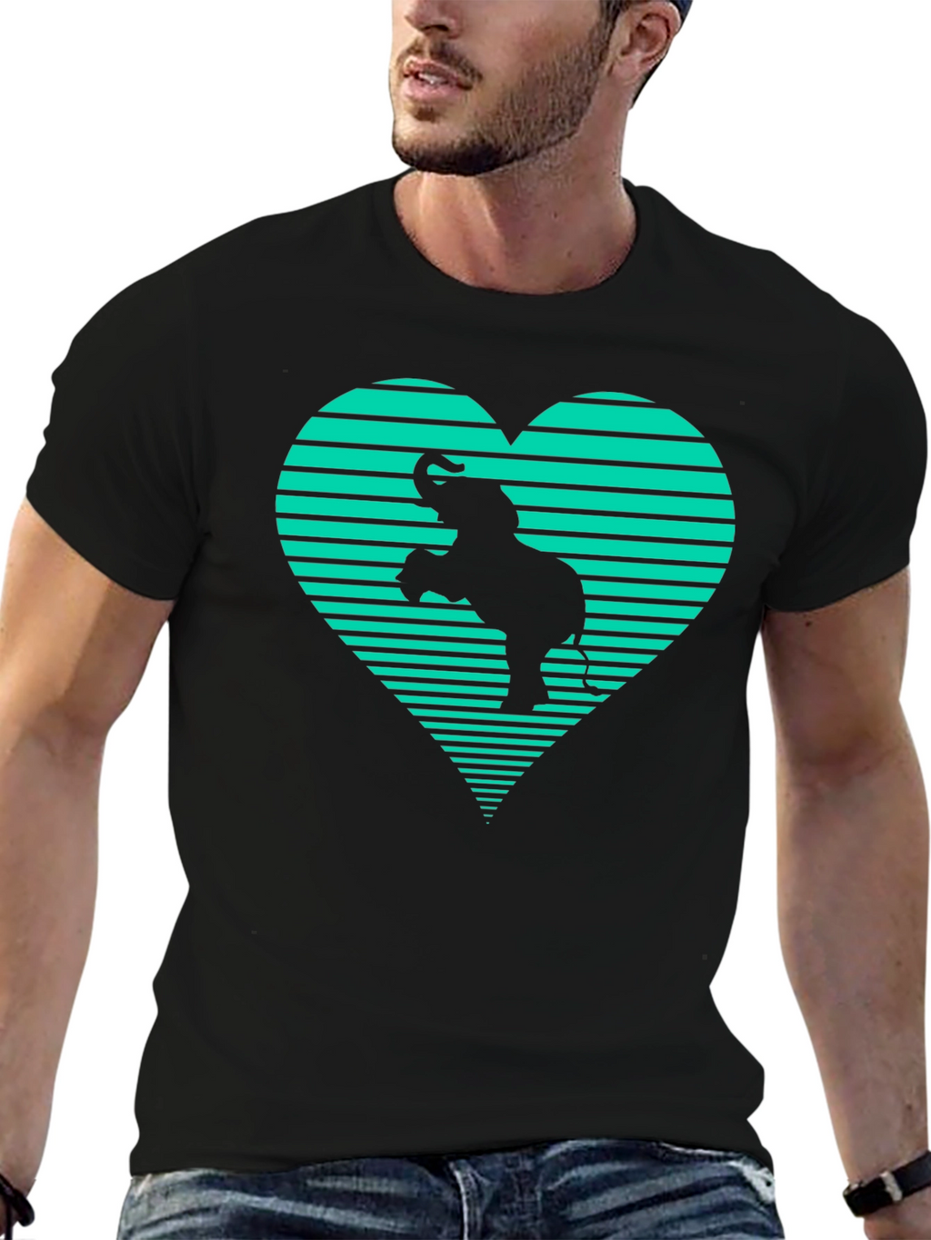 Elephant Heart Graphic Tee - Black