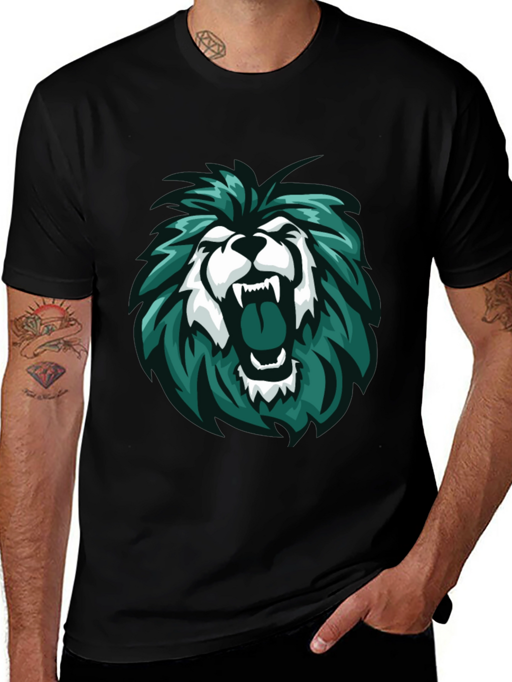 Lion Graphic Tee - Mens Black T-Shirt