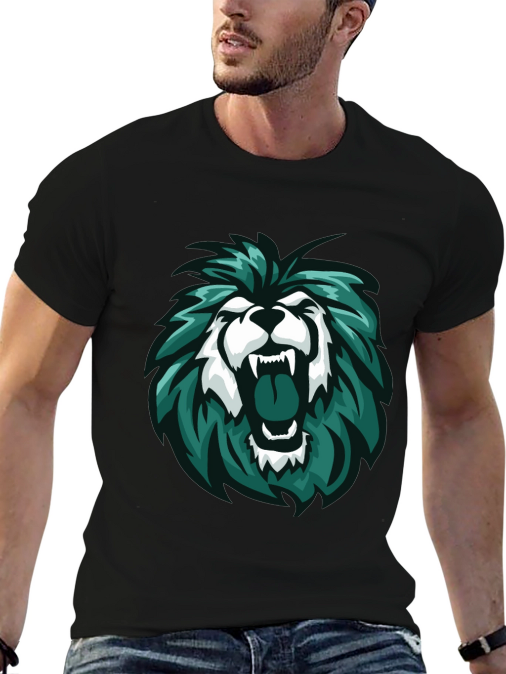 Lion Graphic Tee - Mens Black T-Shirt