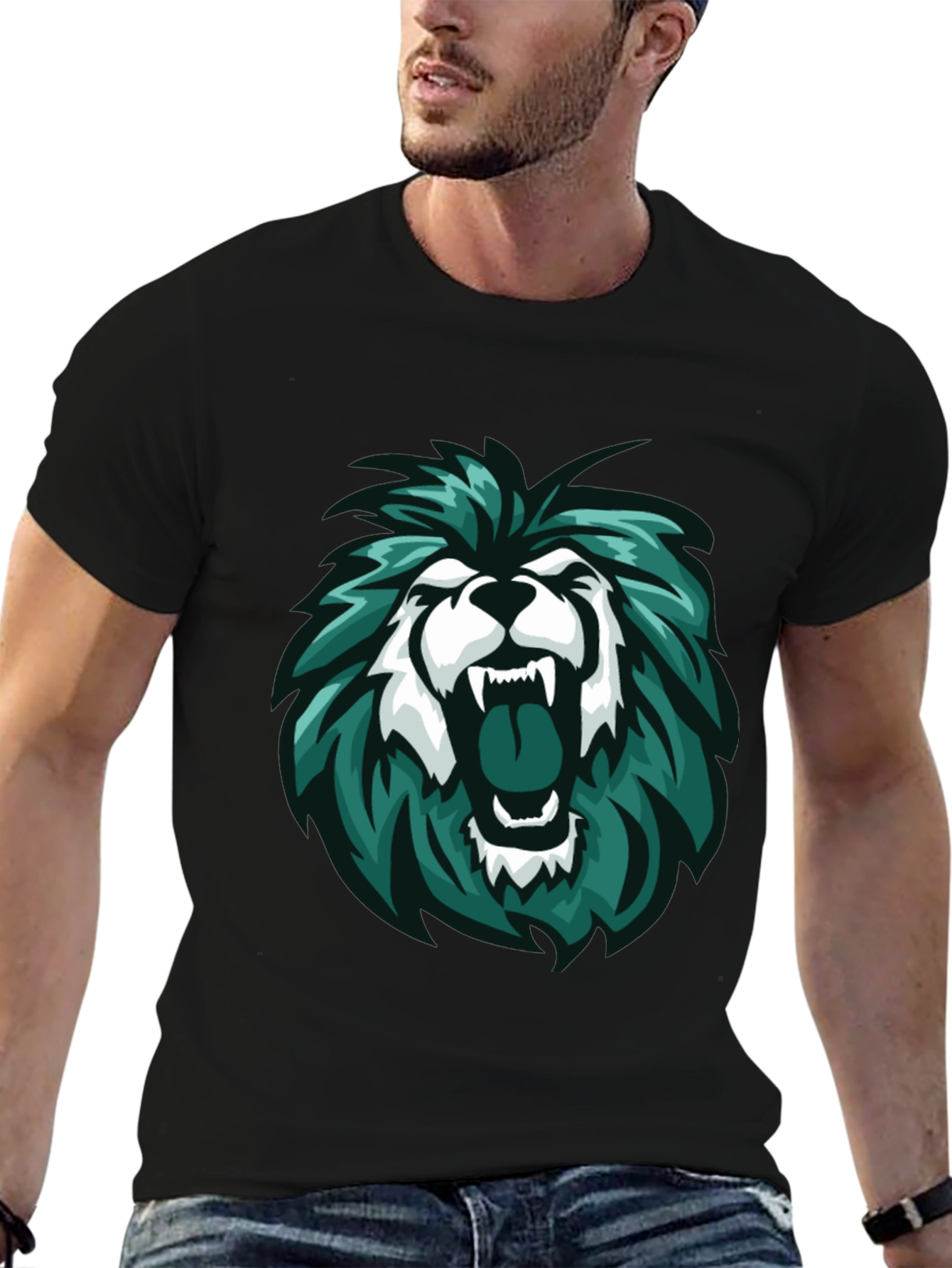 Lion Graphic Tee - Mens Black T-Shirt