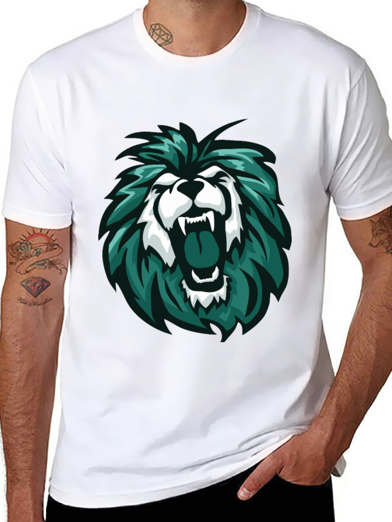 Lion Graphic Tee - Mens Black T-Shirt