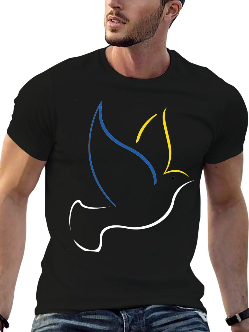 Ukraine Dove Peace T-Shirt Black