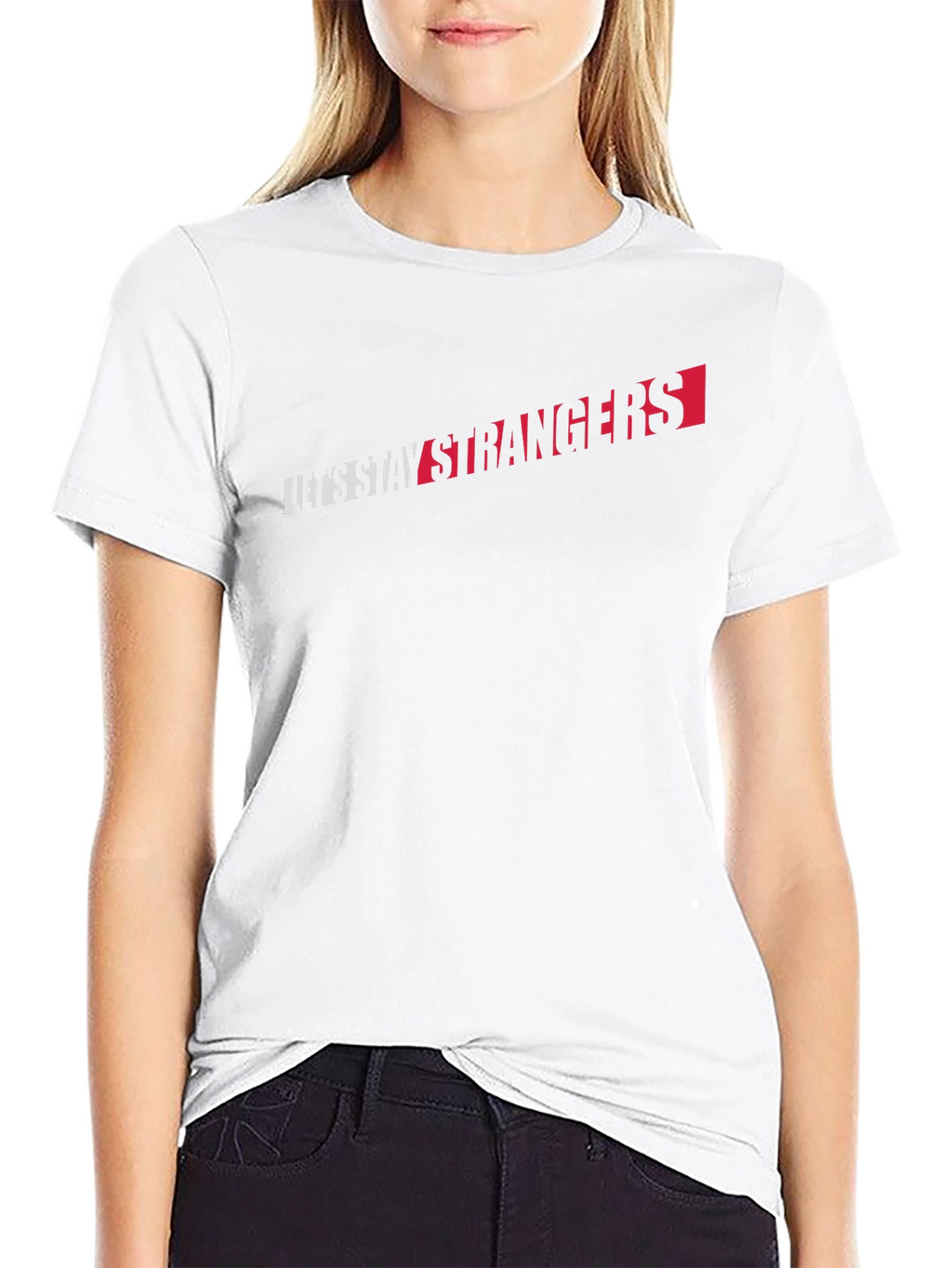 Lets Stay Strangers Graphic Tee - Black