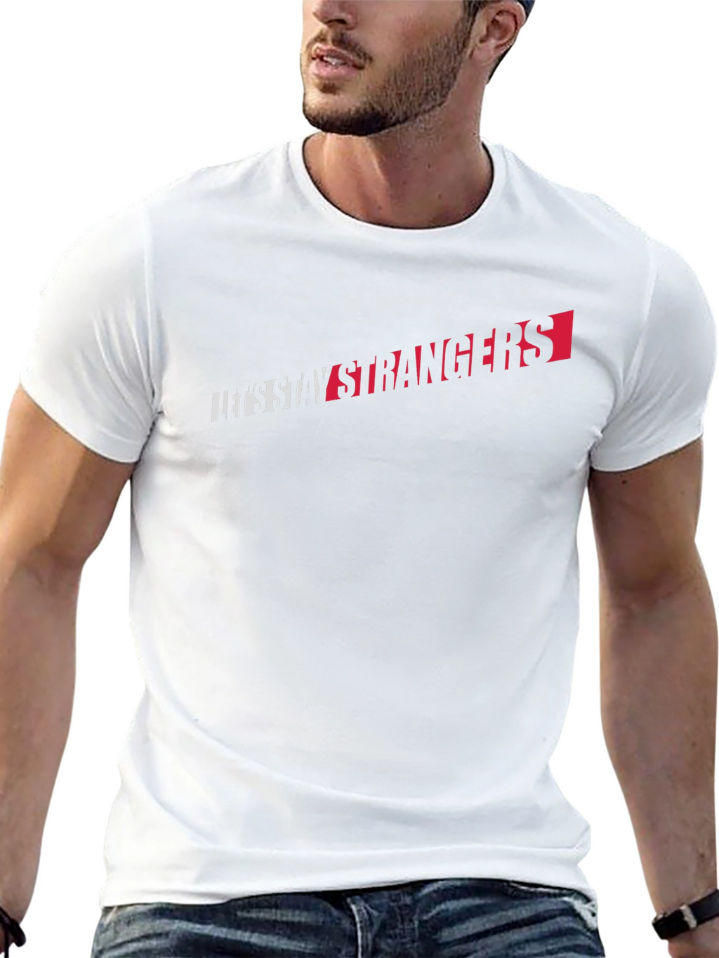 Lets Stay Strangers Graphic Tee - Black
