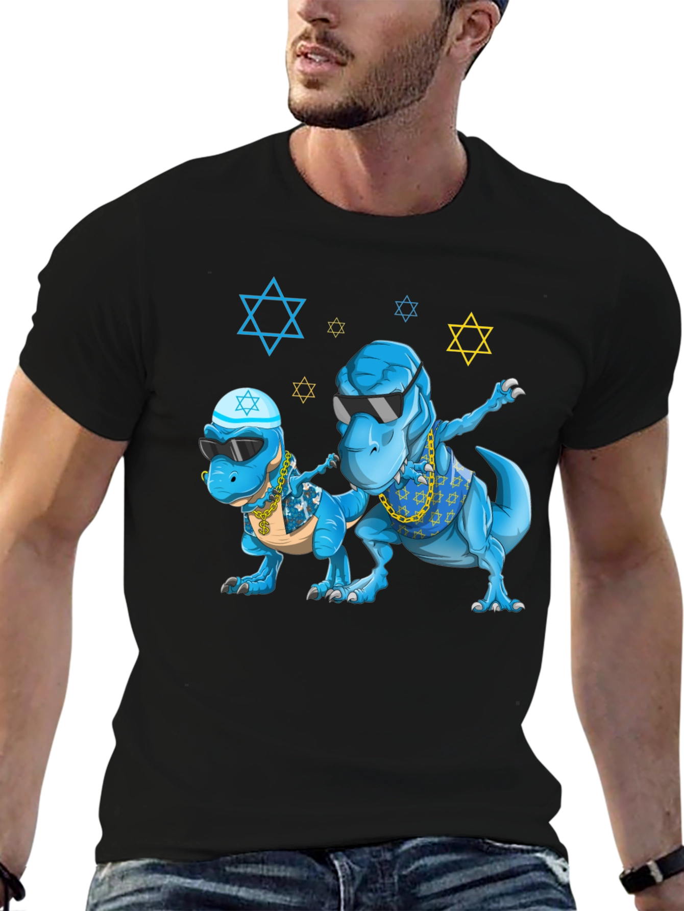 Dinosaur Graphic Tee - Fun Jewish T-Rex Design