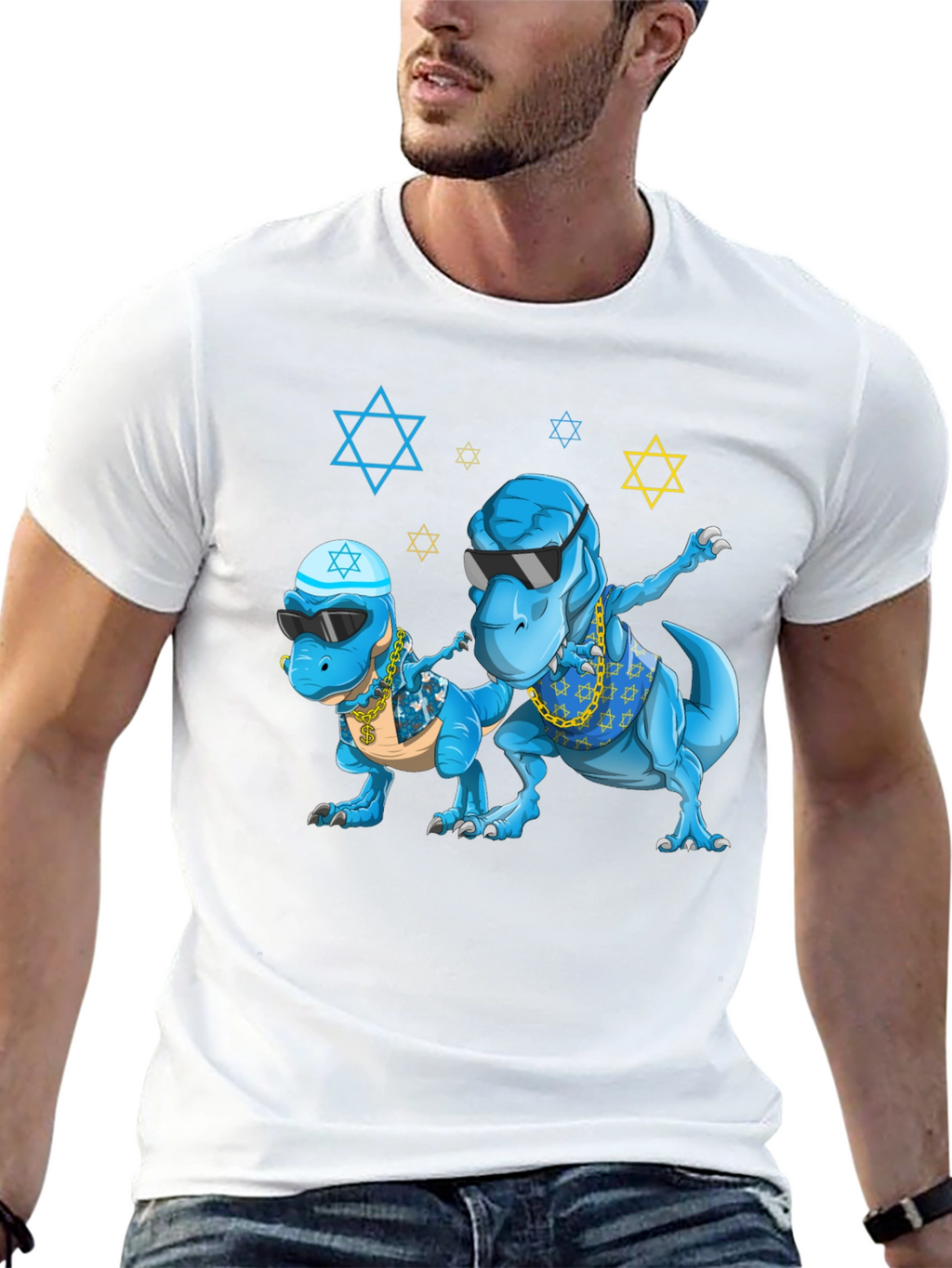 Dinosaur Graphic Tee - Fun Jewish T-Rex Design