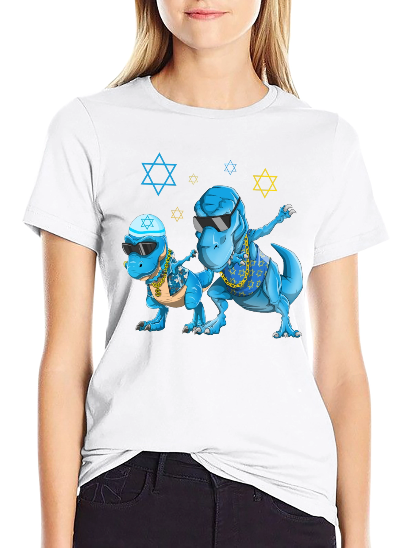 Dinosaur Graphic Tee - Fun Jewish T-Rex Design