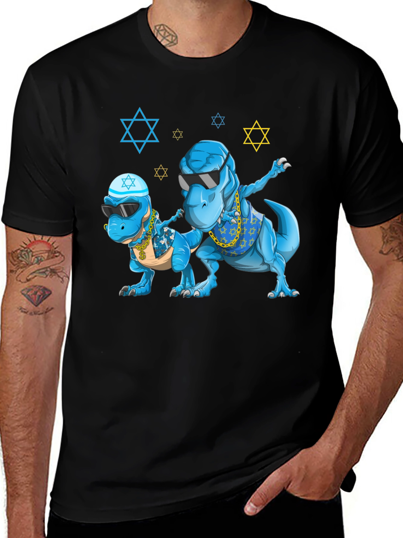Dinosaur Graphic Tee - Fun Jewish T-Rex Design