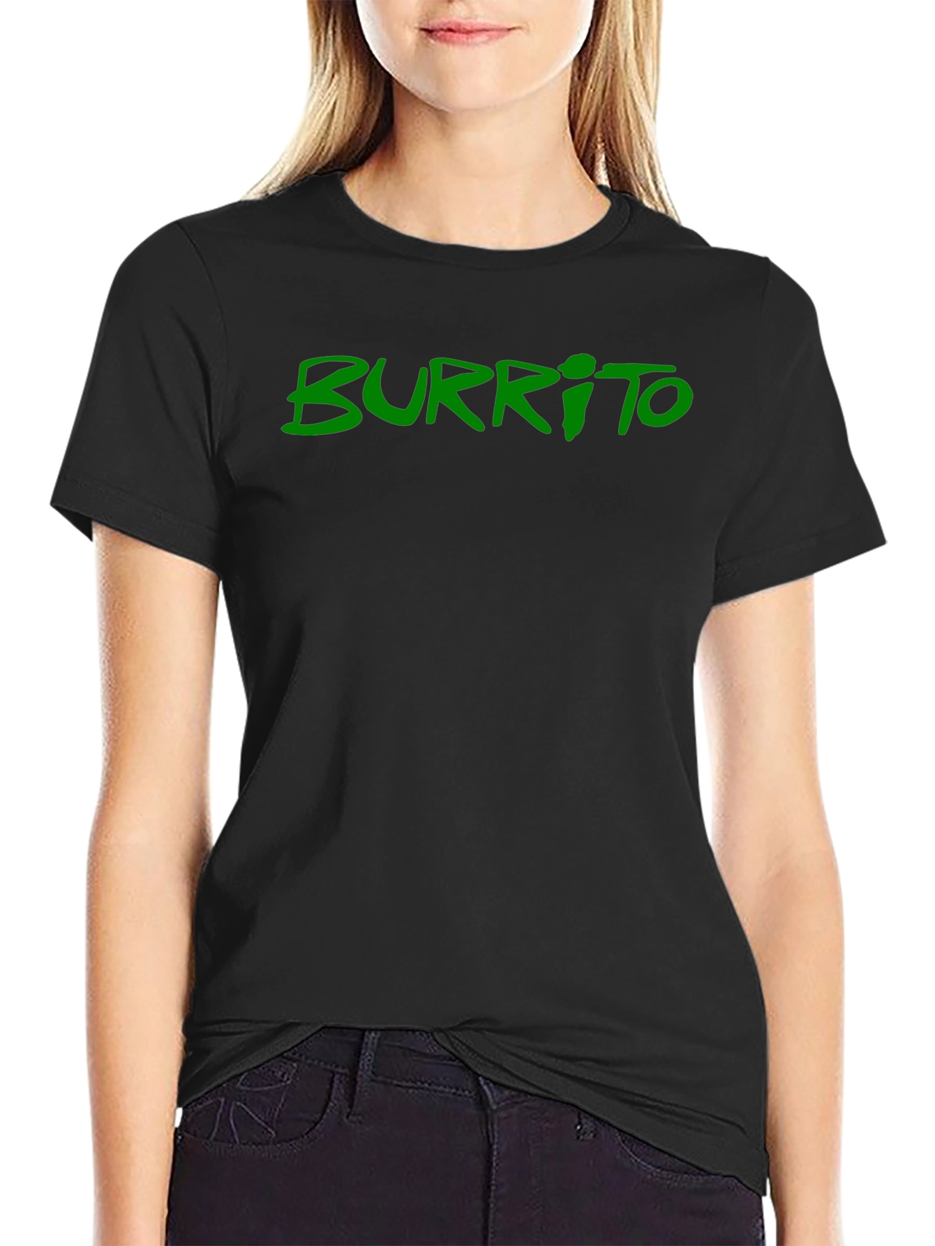 Mens Black Burrito Graphic Tee