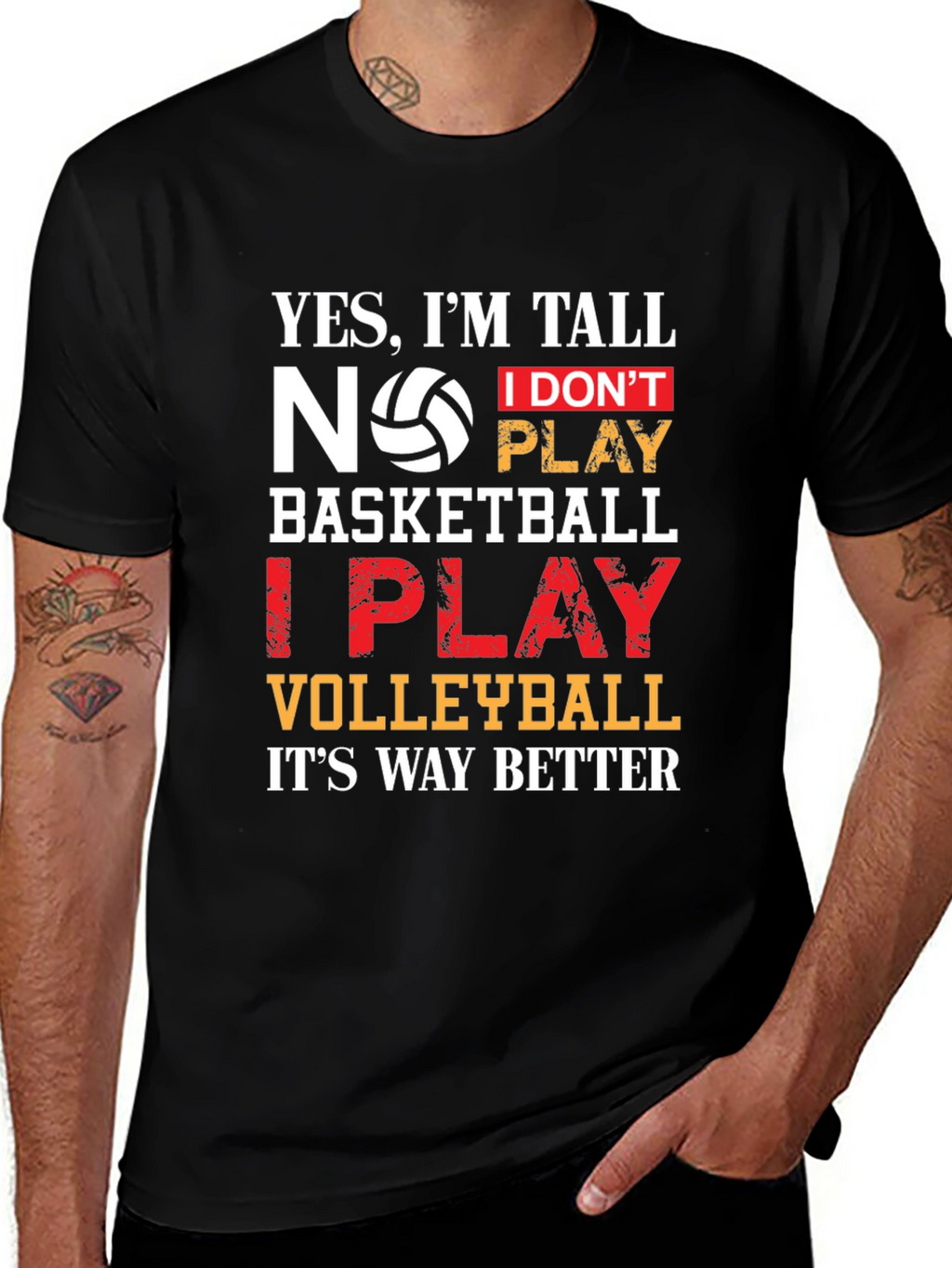 Volleyball T-Shirt: Yes Im Tall I Play Volleyball
