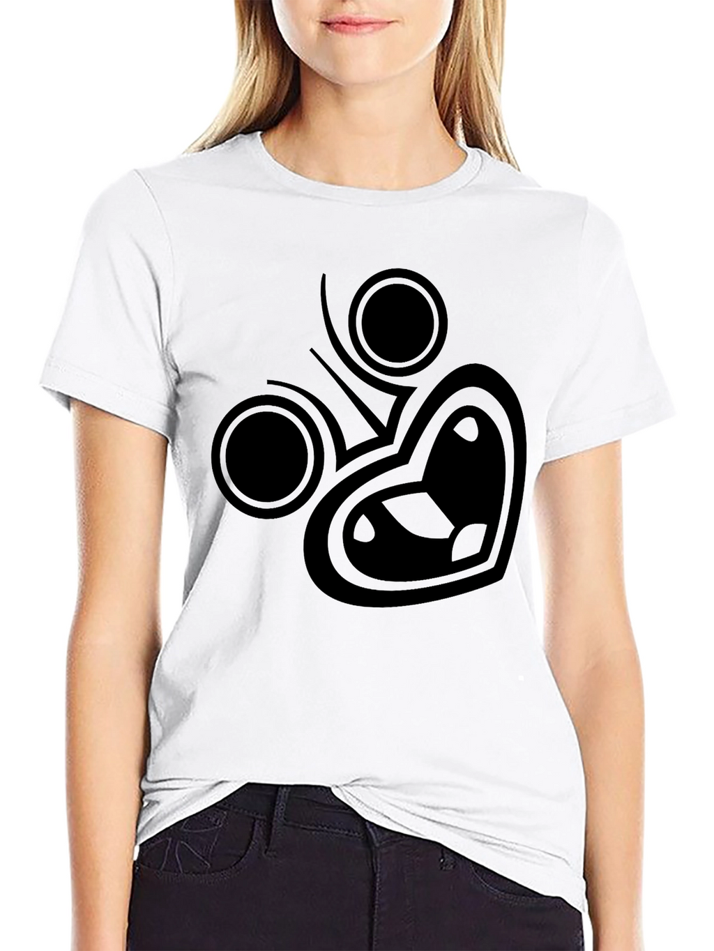 Modern Graphic Tee - Black Cotton Blend