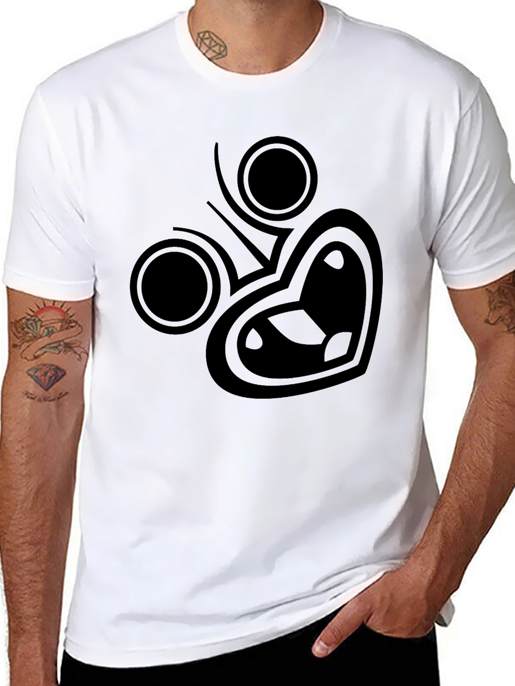Modern Graphic Tee - Black Cotton Blend