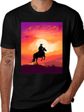 Silhouette Cowboy Sunset T-Shirt