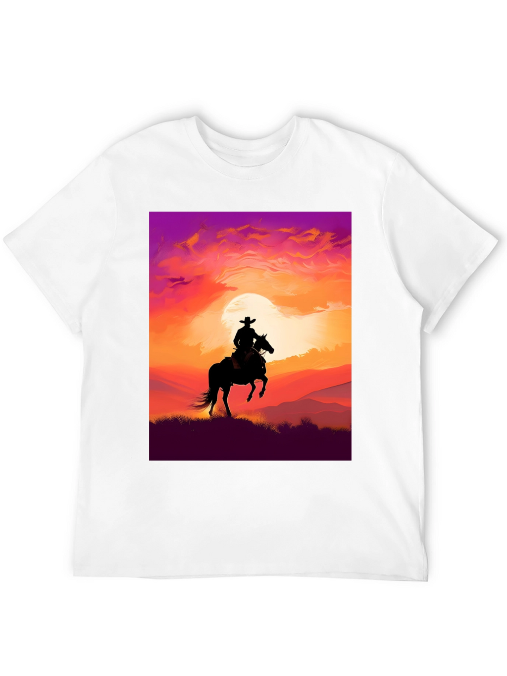 Silhouette Cowboy Sunset T-Shirt