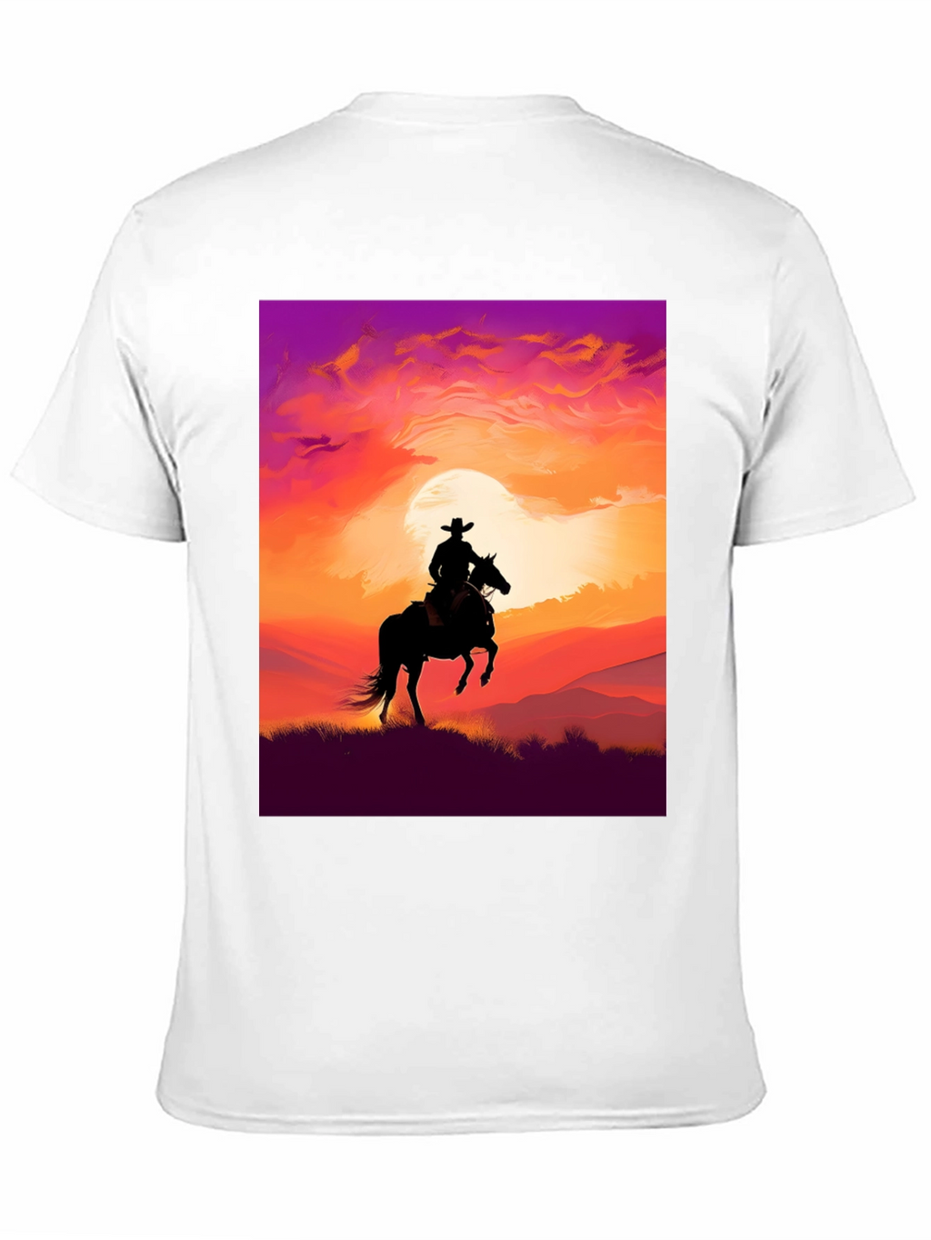 Silhouette Cowboy Sunset T-Shirt