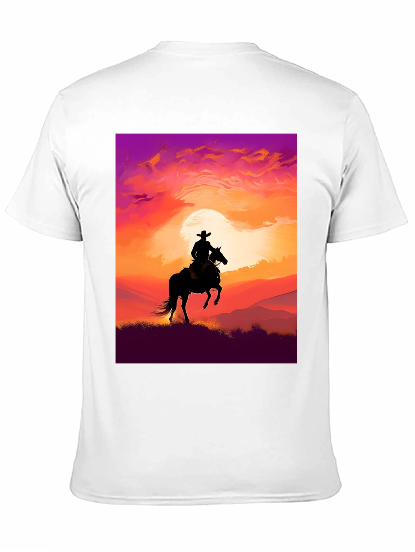 Silhouette Cowboy Sunset T-Shirt