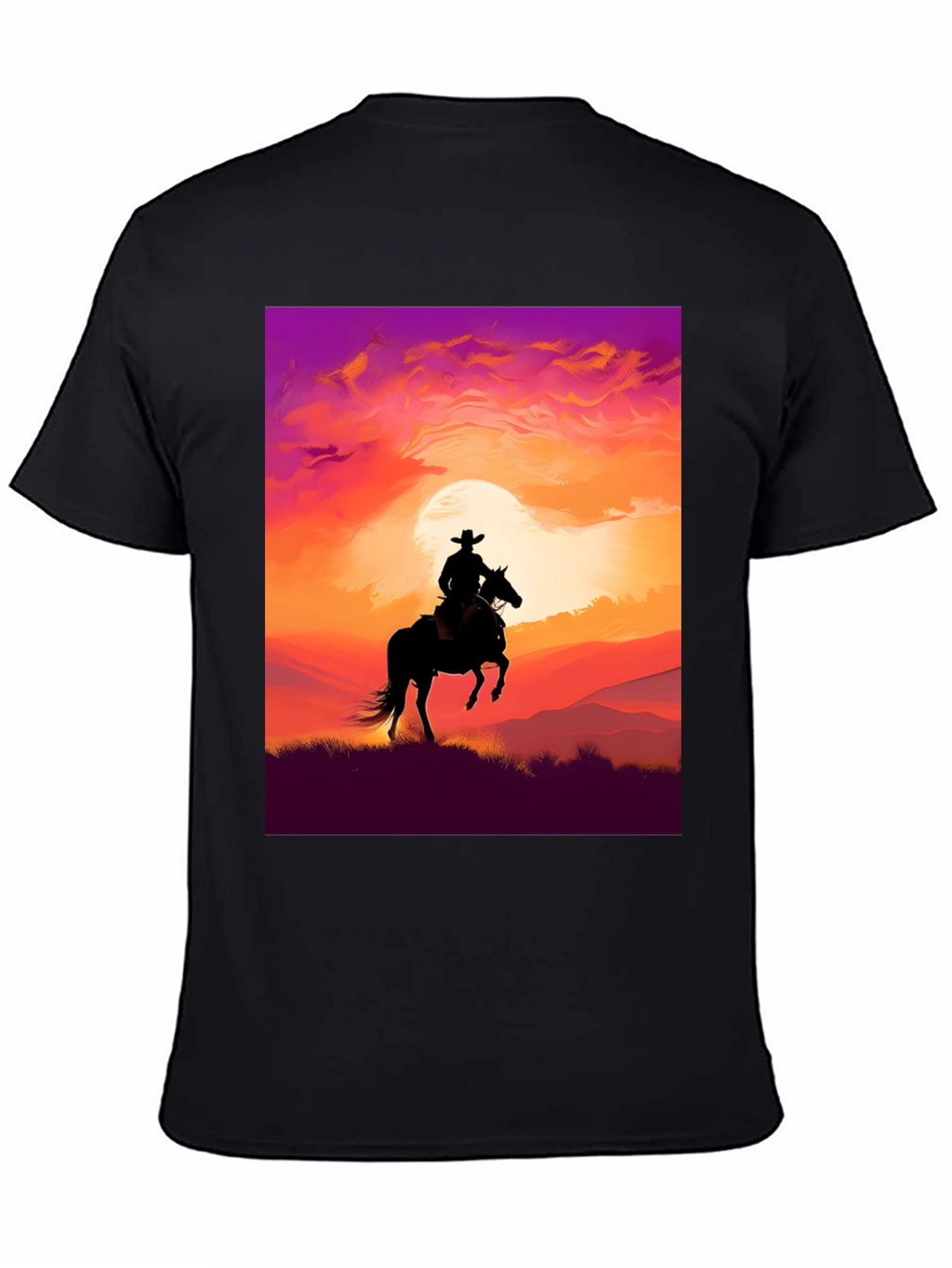 Silhouette Cowboy Sunset T-Shirt