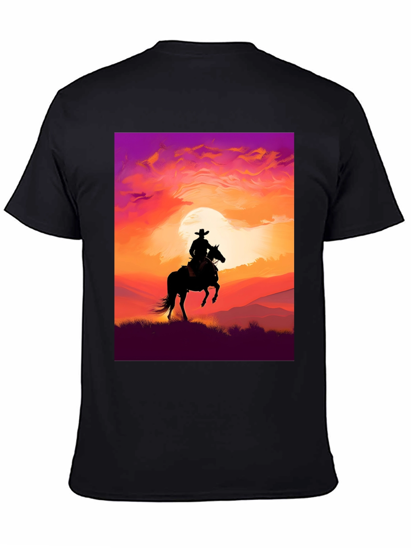 Silhouette Cowboy Sunset T-Shirt