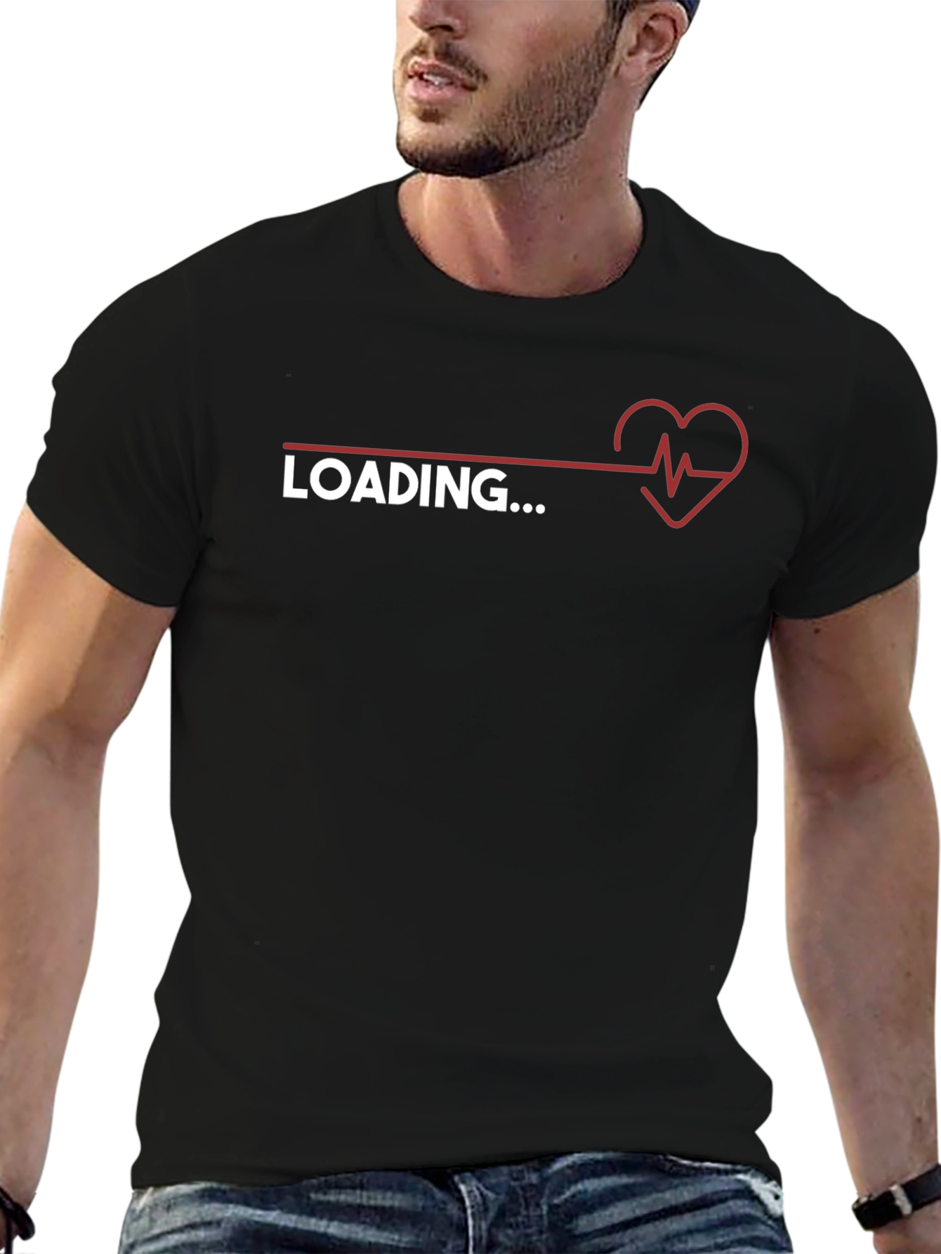 Loading Heartbeat Graphic Tee - Trendy Novelty Shirt