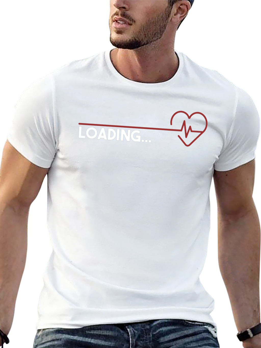 Loading Heartbeat Graphic Tee - Trendy Novelty Shirt