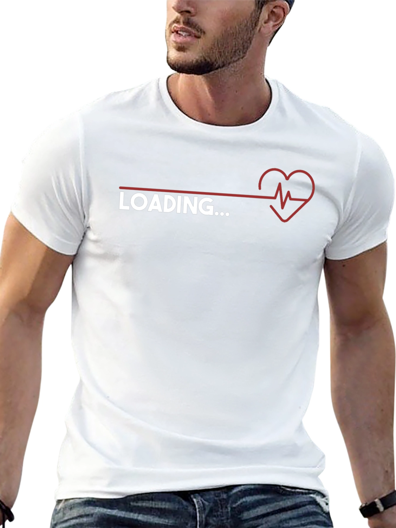 Loading Heartbeat Graphic Tee - Trendy Novelty Shirt