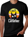 Crazy Catfather Black T-Shirt