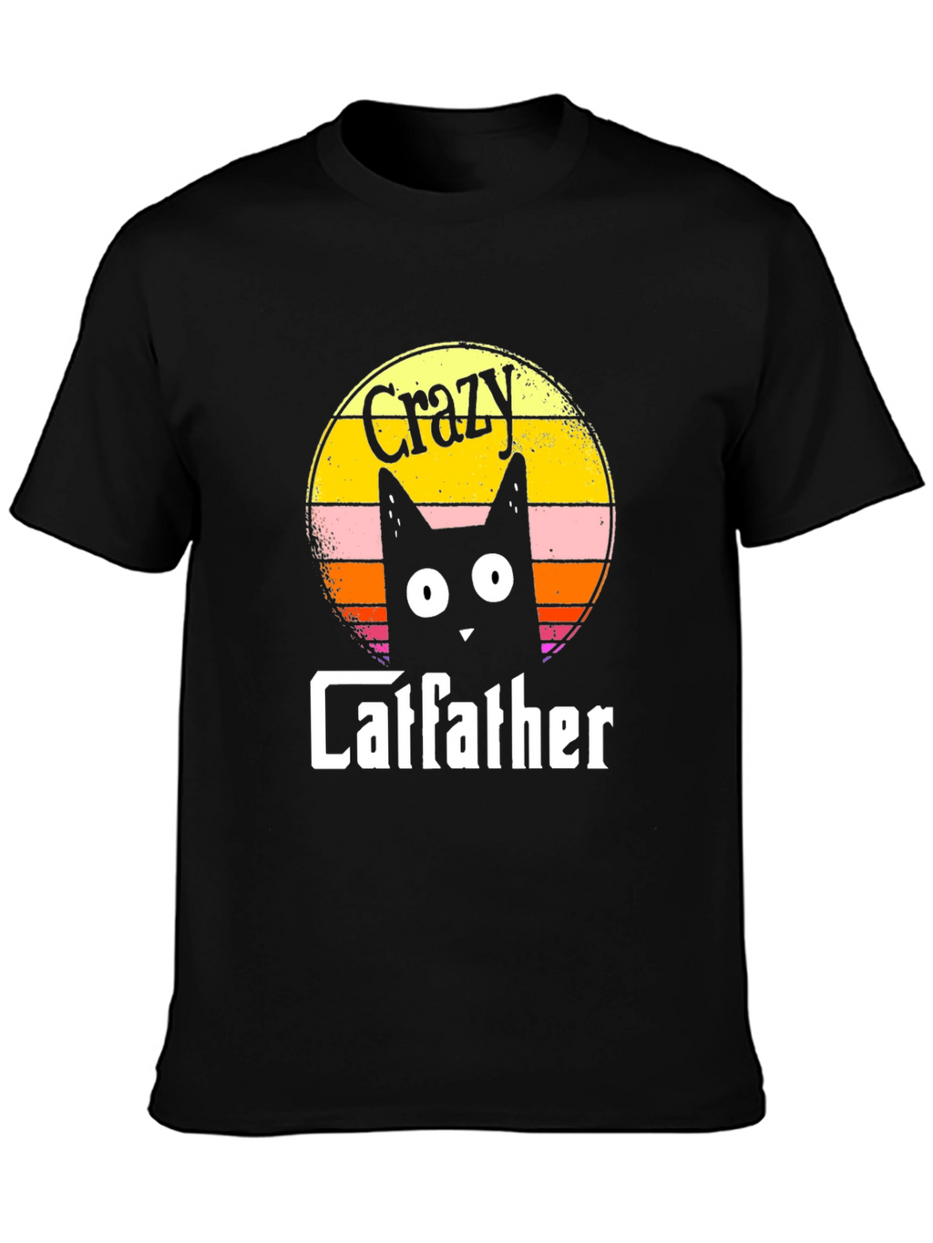 Crazy Catfather Black T-Shirt