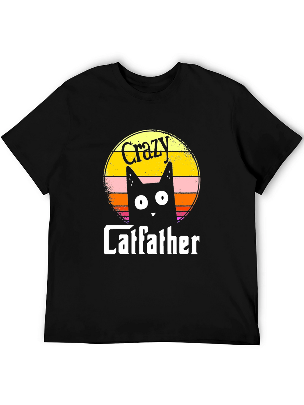 Crazy Catfather Black T-Shirt