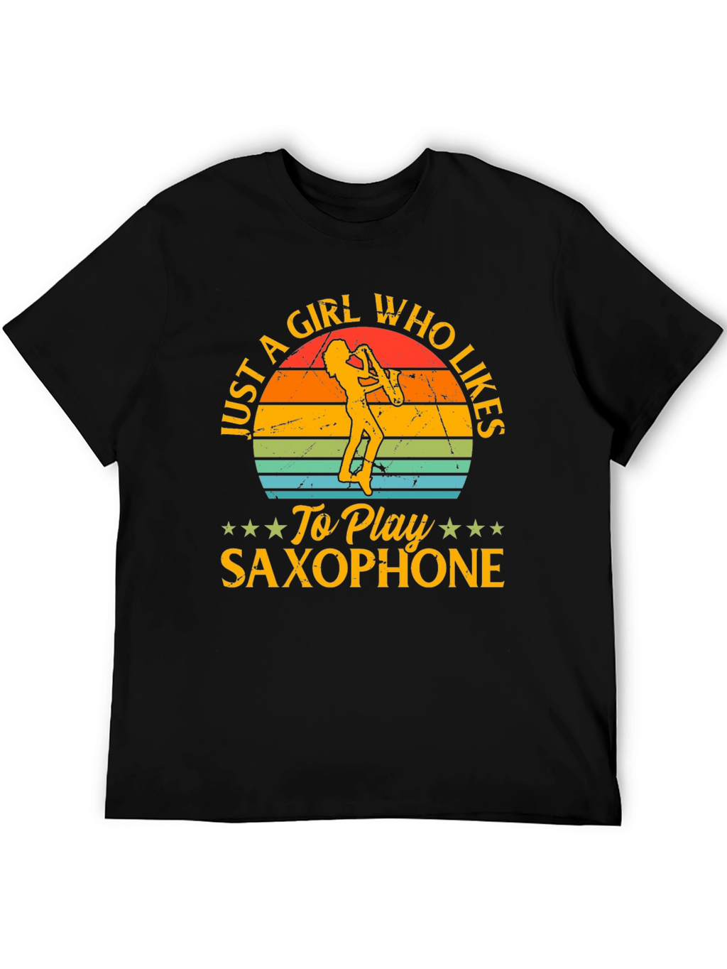 Saxophone Girl T-Shirt - Music Lover Tee