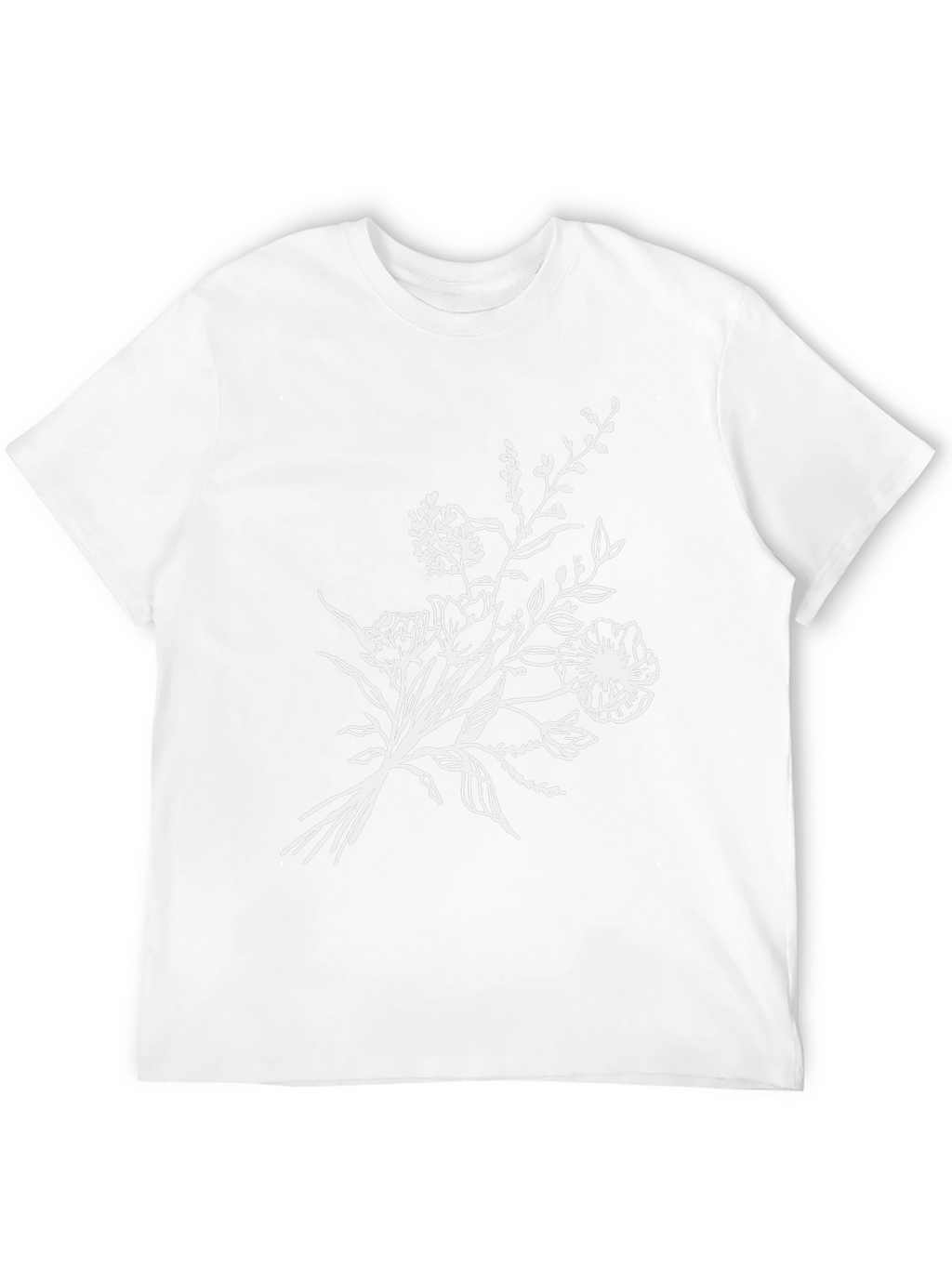 Black Floral T-Shirt - Stylish Botanical Design