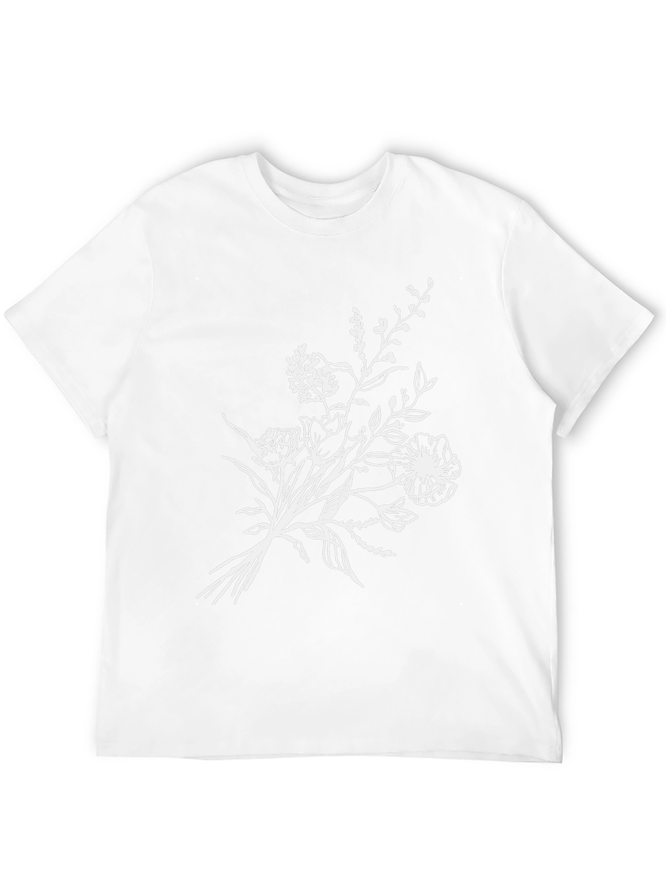 Black Floral T-Shirt - Stylish Botanical Design