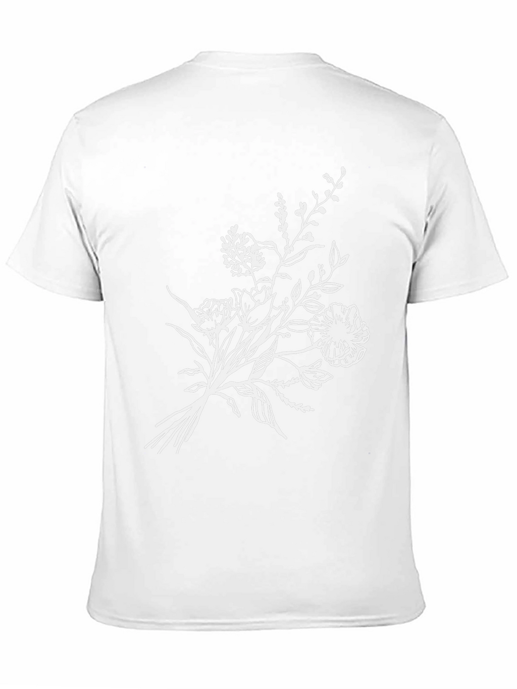 Black Floral T-Shirt - Stylish Botanical Design