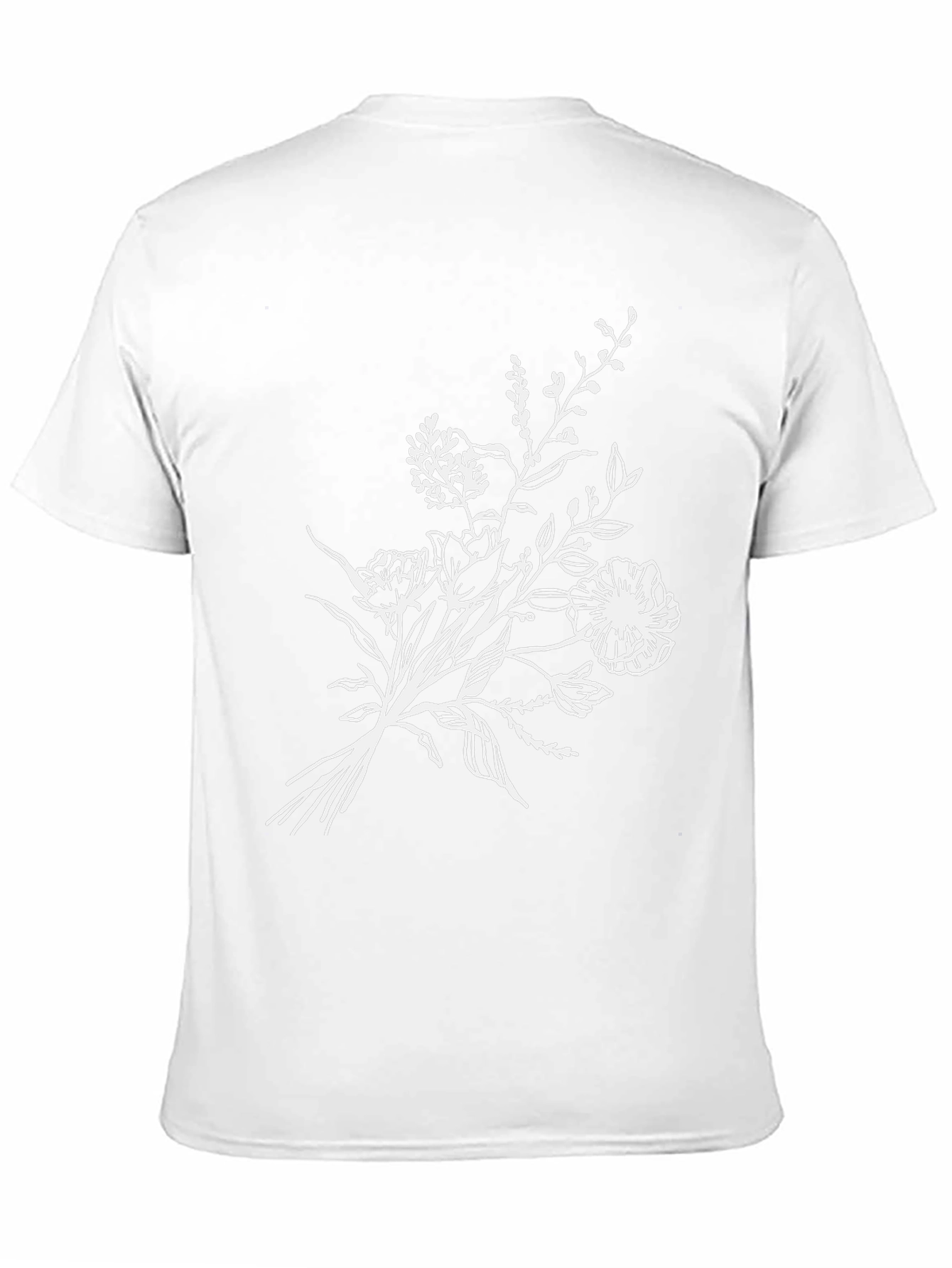 Black Floral T-Shirt - Stylish Botanical Design