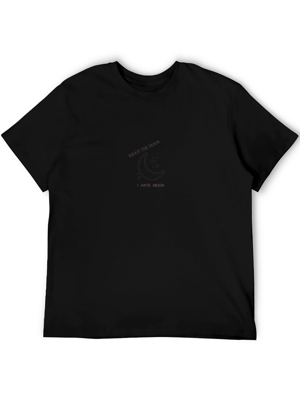 Minimalist Moon Vibes Black T-Shirt