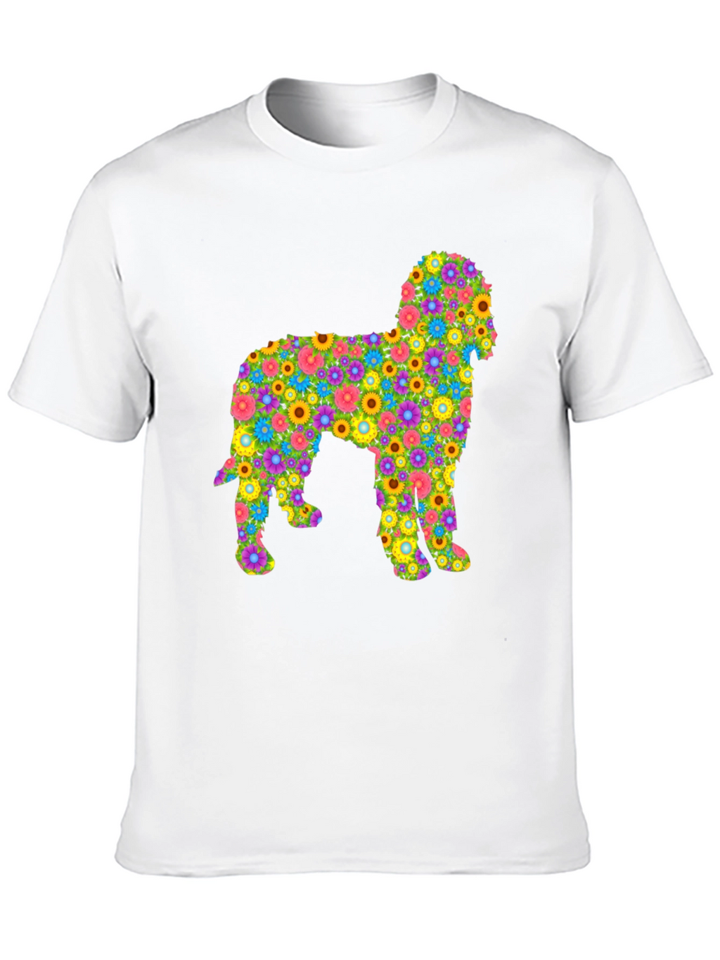 Floral Dog Graphic T-Shirt - Unique Design