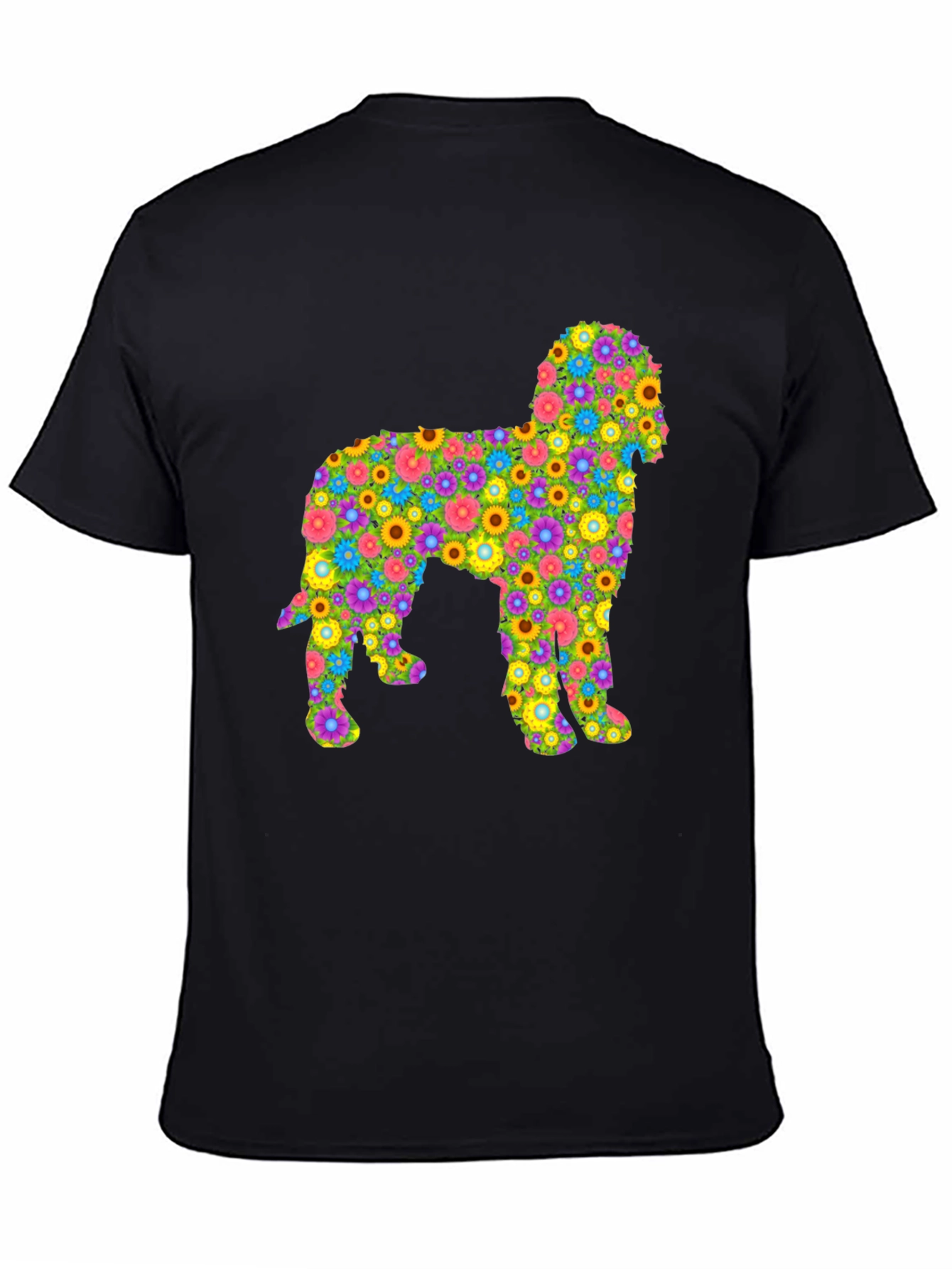 Floral Dog Graphic T-Shirt - Unique Design