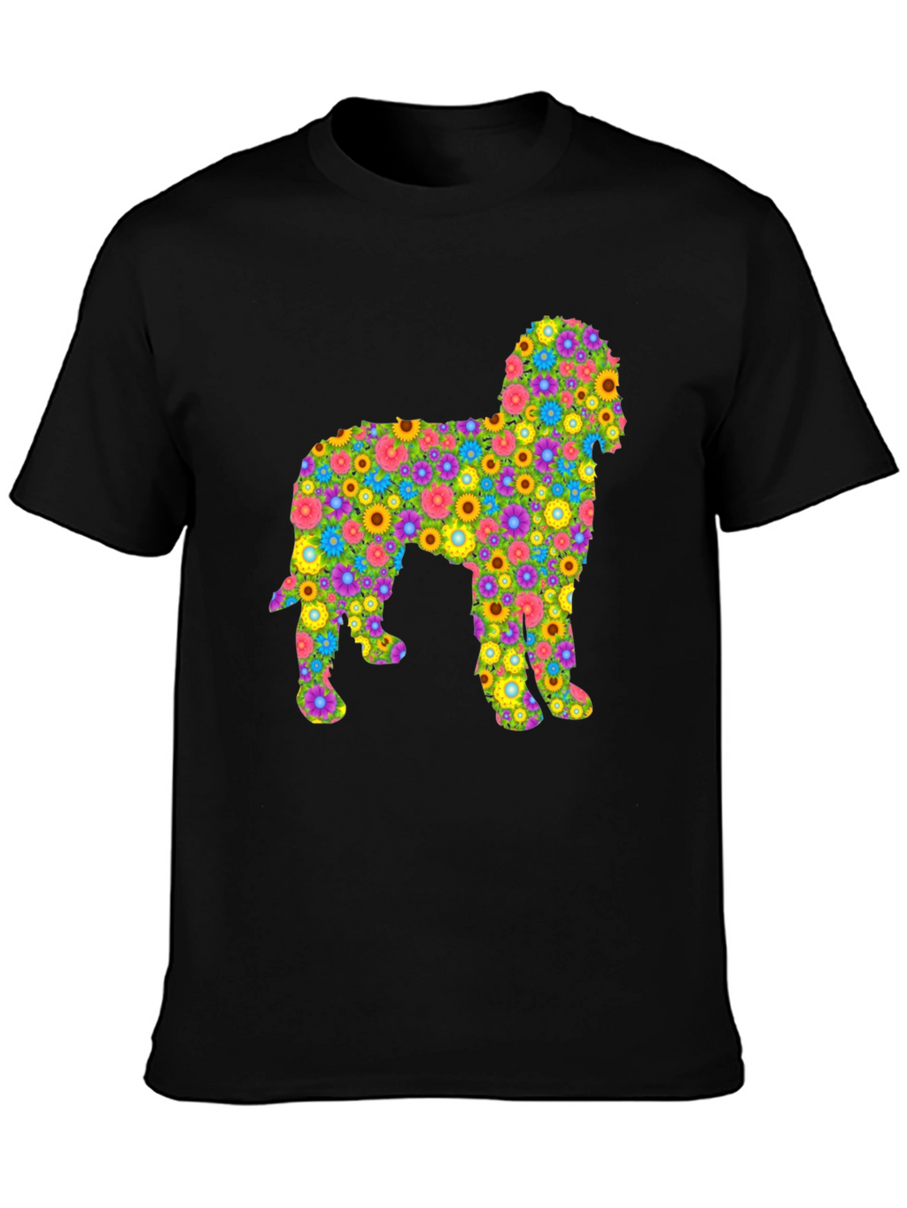 Floral Dog Graphic T-Shirt - Unique Design