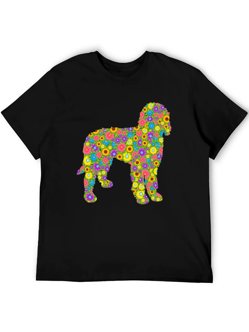Floral Dog Graphic T-Shirt - Unique Design