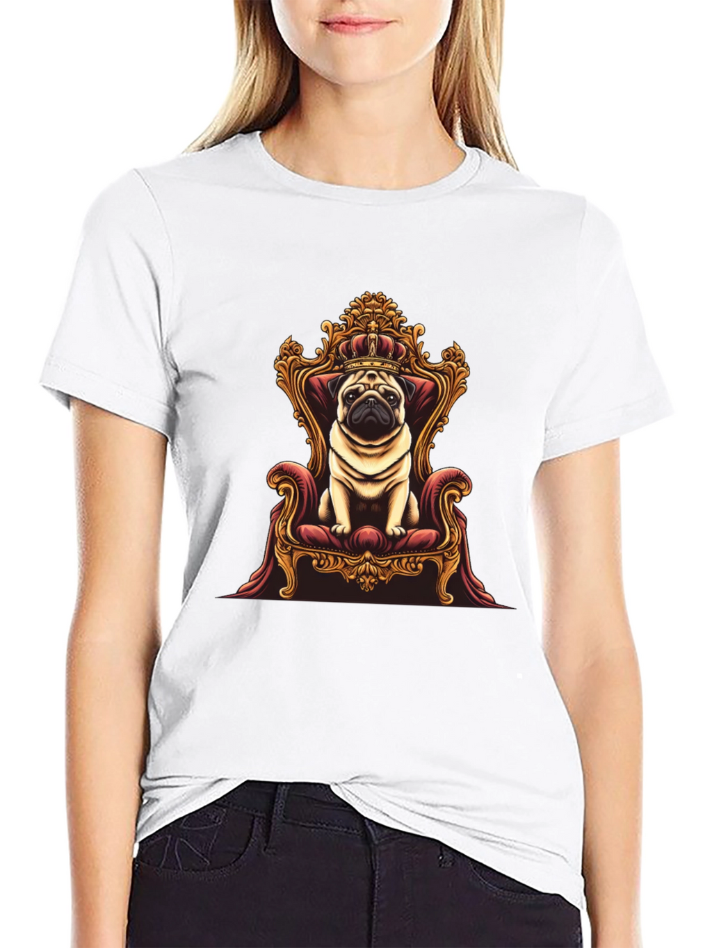 Pug King T-Shirt - Royal Pet Graphic Tee
