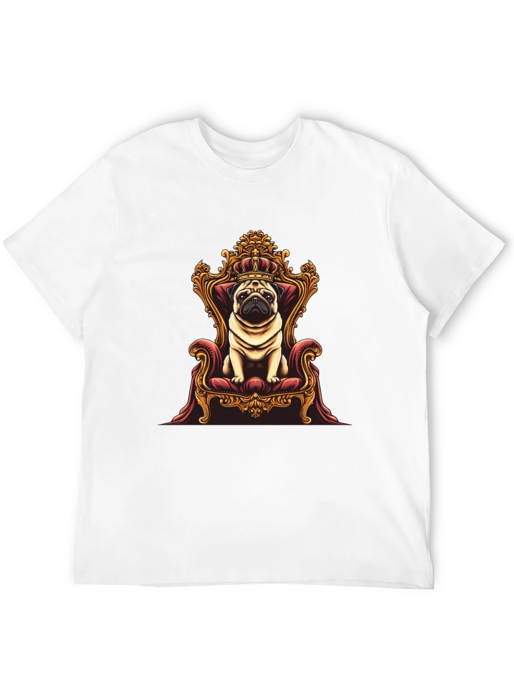 Pug King T-Shirt - Royal Pet Graphic Tee