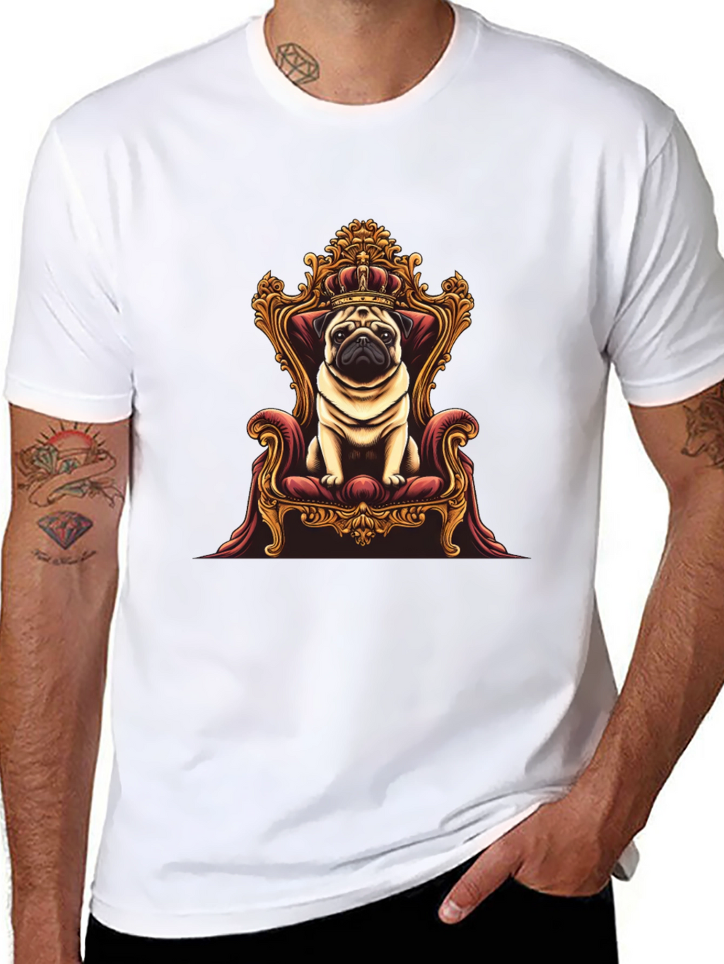 Pug King T-Shirt - Royal Pet Graphic Tee