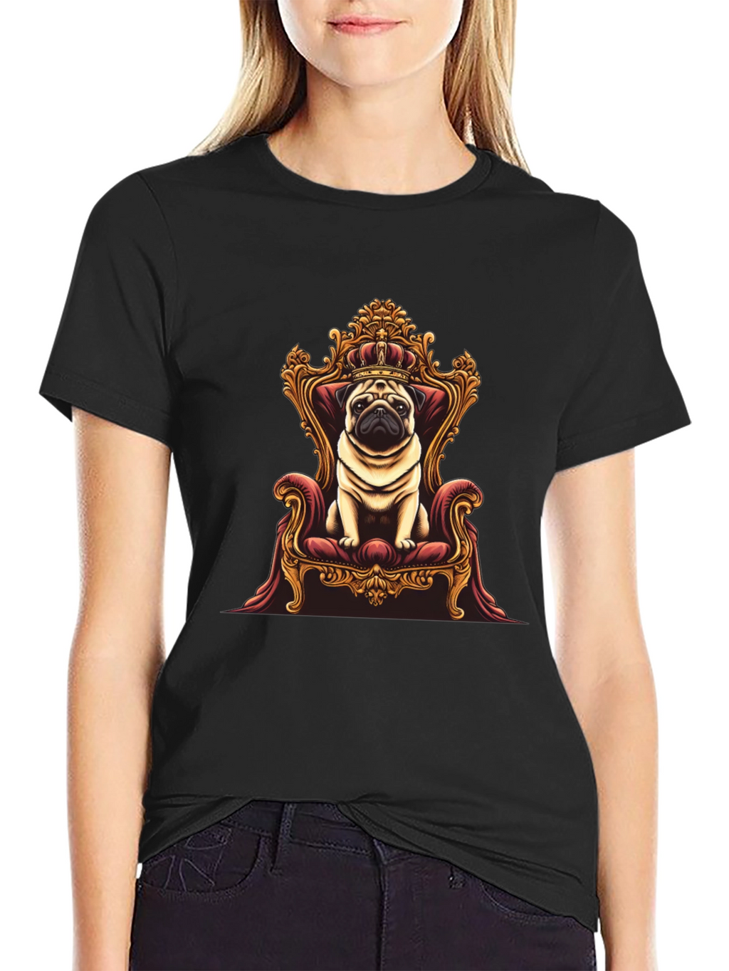 Pug King T-Shirt - Royal Pet Graphic Tee