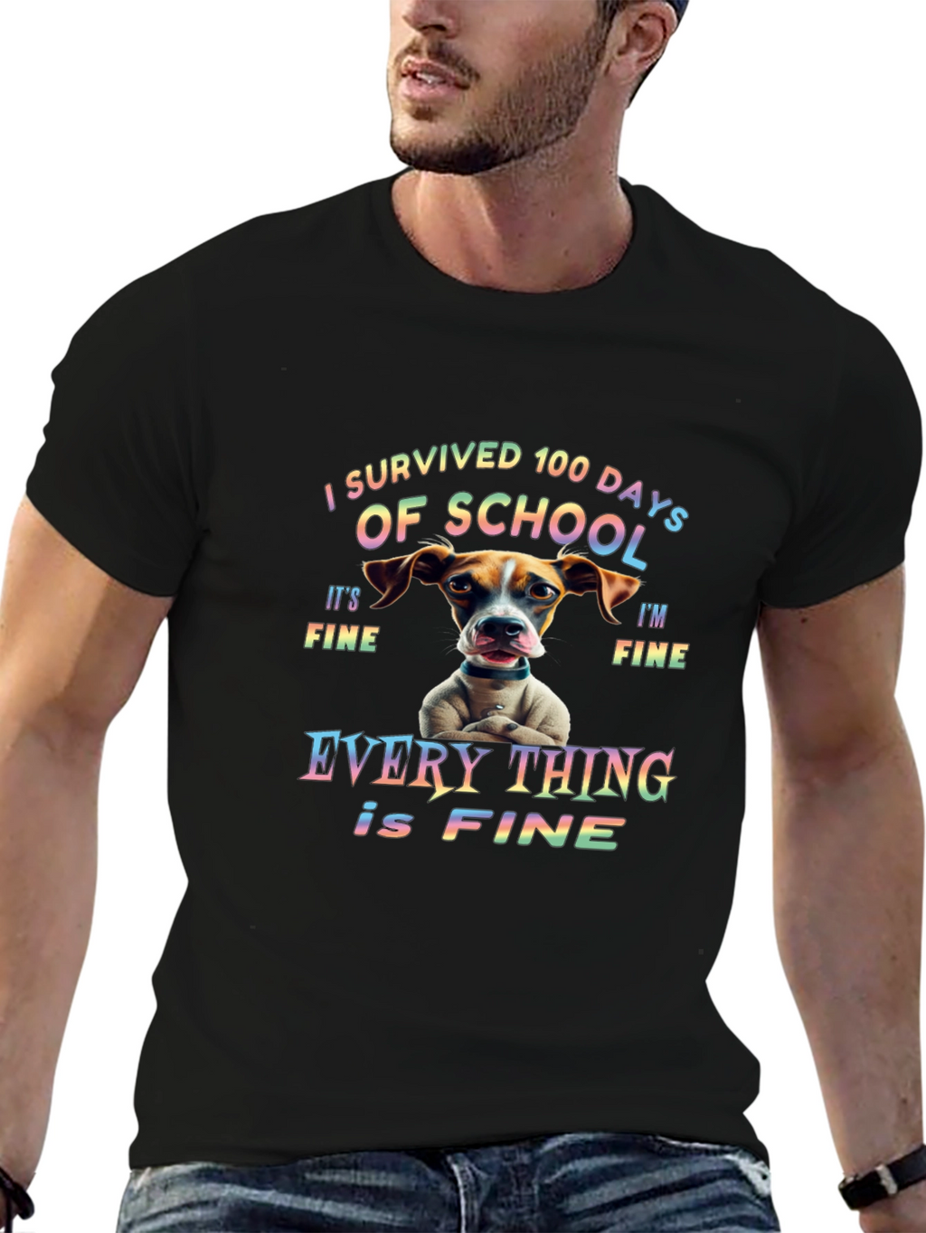 I Survived 100 Days of School Dog T-Shirt
