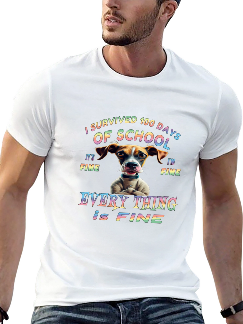 I Survived 100 Days of School Dog T-Shirt