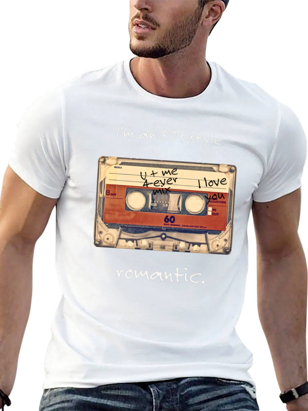 Romantic 80s Style Cassette Tape T-Shirt